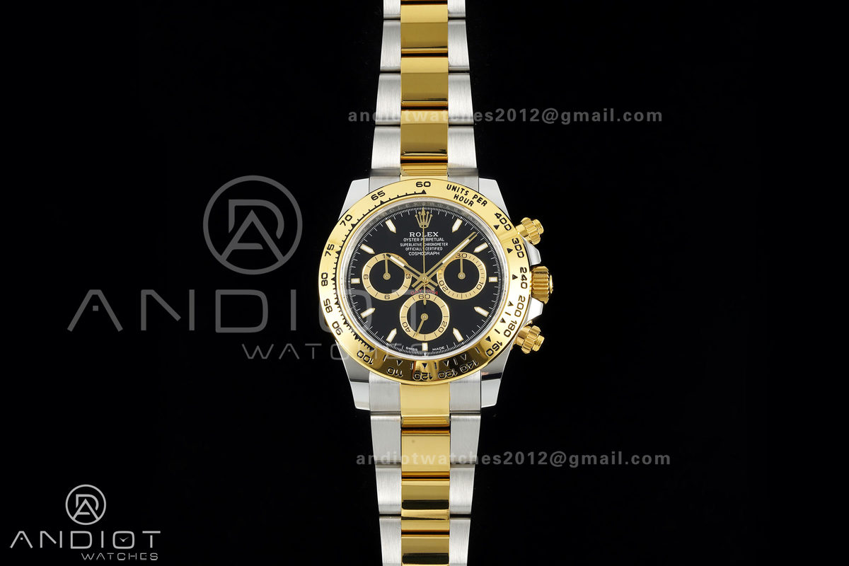 Daytona 126503 SS/YG UFO 1:1 Best Edition Black Dial on SS/YG Bracelet UF4131 (Free Sprung)